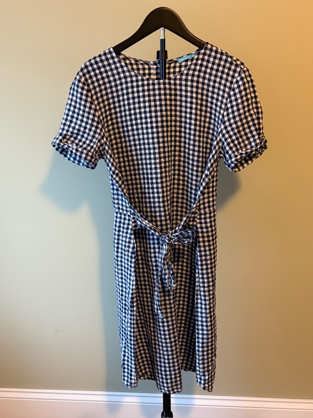 EUC Re-Posh J. McLaughlin Black and White Gingham Tie-Waist Dress SZ 8 - Picture 6 of 15